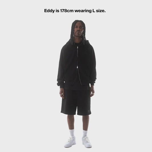 BLACK SET ZIP JACKET+SHORTS